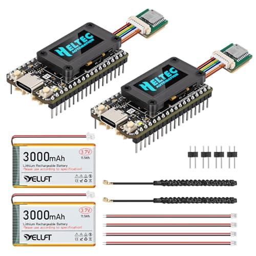YELUFT 2 Set ESP32 LoRa V4 Development Board + L76K GNSS Module + 3000mAh Battery, Upgraded ESP32-S3 WiFi BLE 16MB Flash 28dBm High Power SX1262 LoRa for Meshtastic MeshCore Arduino IoT LoRaWAN - Image 1