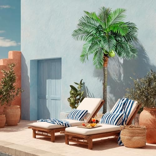 Bailikang Artificial Phoenix Palm Tree 9.1ft Tall - Fake Large Tropical Tree with Adjustable Leaves, Realistic Faux Sago Palm for Indoor Outdoor Decor, Patio, Poolside, Yard, Living Room, Office - Thumbnail 6