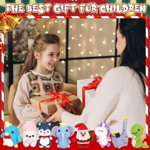 8Pcs Crochet Kit for Beginners, 2026 Great Christmas Gift for Crochet Lovers, DIY Craft for Adults and Kids, Crocheting Animal Kits with Step by Step Videos, Yarn, Crochet Hook, Birthday Holiday Gift - Thumbnail 6