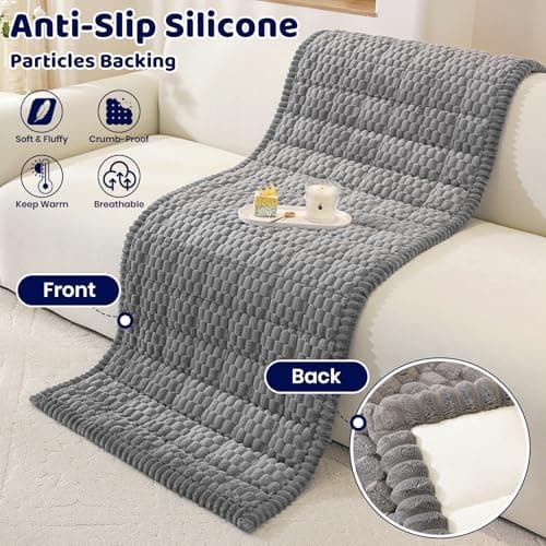 Royhom Couch Cover for Dogs Washable, Soft Thick Pet Couch Covers for Sofa, Pawcart Couch Protector Pet Friendly, Furniture Covers Dog Mat for Couches and Sofas (Grey, 27.6 x 59 Inch) - Thumbnail 6