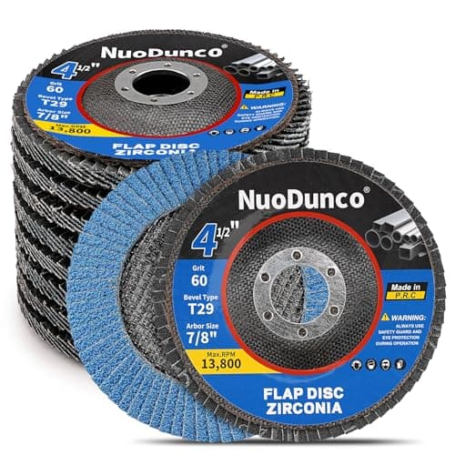NuoDunco 60 Grit Flap Discs 4 1/2 x 7/8-Inch for Angle Grinder Sanding Disc Wheel,T29 Zirconia Grinding Wheel for Stainless Steel, Sheet Metal,Wood (10 Pack) - Image 1