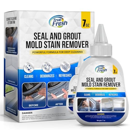 True Fresh Heavy Duty Mold Stain Remover Gel – Powerful Cleaner for Front Loader Washing Machine Seals, Bathroom Grout, Shower Caulking, Tiles & More – 7 oz Cleaning Solution for Stubborn Stains - Image 1