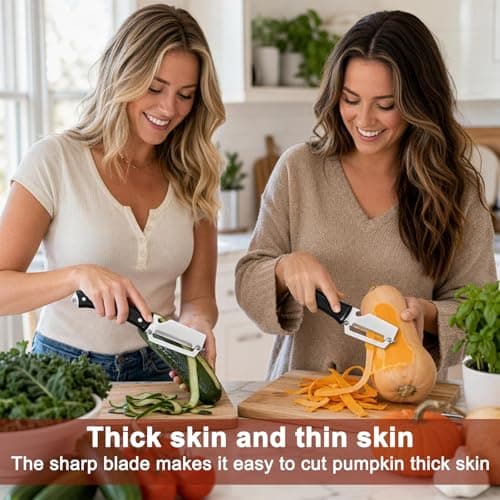 Multifunctional Vegetable Peeler, elite vegetable peeler, 2-in-1 Stainless Steel Peeler for Kitchen, Camping and Trave, Suitable for Right-handed Use Only for Apple Potato Pumpkin Papaya (Black) - Thumbnail 2