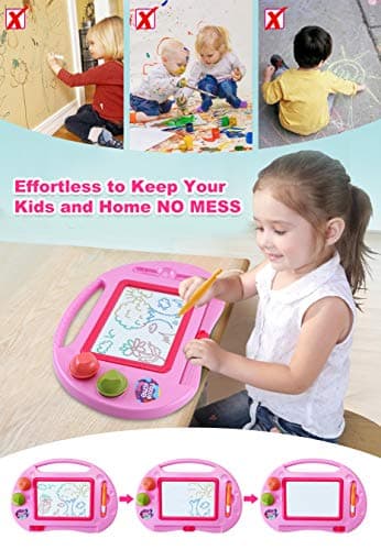 Toys for 1-2 Year Old Girls,Magnetic Drawing Board,Toddler Toys for Girls Age 2 3,Erasable Doodle Board for Kids,Learning Toy for Toddler 1 2 3,Gift for 1 2 Year Old Kids Christmas Birthday Easter - Thumbnail 6