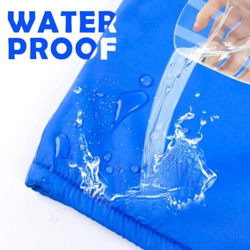 Labeol Kids Balaclava Ski Mask, Blue Winter Waterproof Thick Warm Fleece Face Cover with Adjustable Zippers for Boys Girls - Thumbnail 3