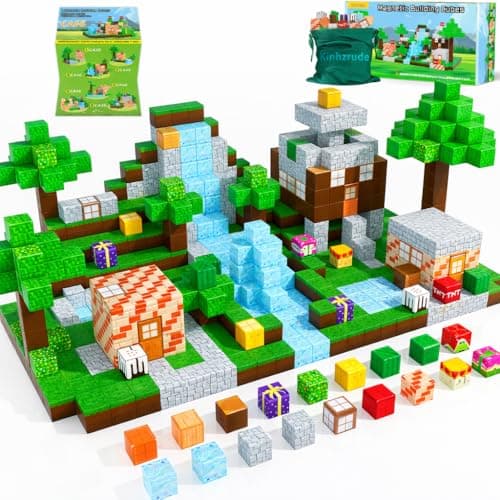 Magnetic Blocks - 120PCS Magnetic Building Blocks Toys,Toddler Montessori Game Creative Construction Toys for Boys Girls,Magnet Tiles Cubes STEM Sensory Toys Birthday Gift for Kids Ages 4 5 6 7 8 9 10 - Image 1