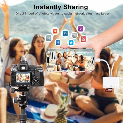 Teilybao Dual Port SD Card Adapter for iPhone, iPad & USB-C Devices, Lightning & USB 3.0 Memory Card Reader for Camera, Supports SD/Micro SD, Plug & Play, No App Needed - Thumbnail 6