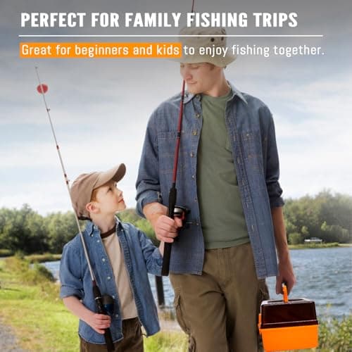 Vipfish 448-Pcs Fishing Lures Kit – Complete 3-Layer Tackle Box Set with Hooks, Weights, Bobbers, Pliers, Rigs, Leaders, Fluorocarbon Line, Accessories & More for Kids Fishing Gear (Orange) - Thumbnail 4