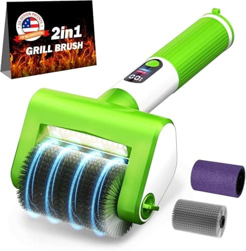 VYTOOV Electric Grill Brush, 2-Speed BBQ Grill Brush with LED Light/Screen Powerful Cleaning 800RPM/4000mAh/2 Brush Heads No Bristle Shedding Rechargeable Lightweight Grill Cleaner for Outdoor/Camping - Image 1