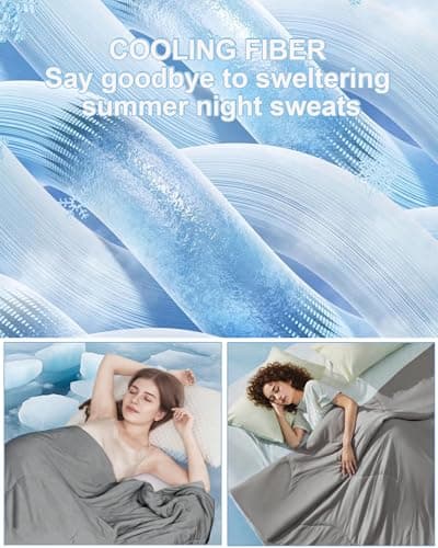 Cooling Comforter Queen, Cooling Blanket for Hot Sleepers & Night Sweats, Breathable Lightweight Comforter for Menopause & Summer, Dual Soft Cool-to-Touch, Oeko-TEX, Grey - Thumbnail 5