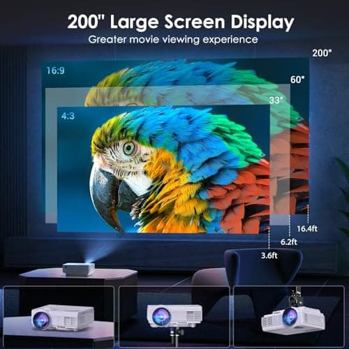 Projector with WiFi and Bluetooth, Outdoor Mini Movie Projector by YOWHICK with 5G WiFi, Native 1080P 9500L and 4K Support for HDMI, VGA, USB, Laptop, iOS & Android Phone - Thumbnail 5