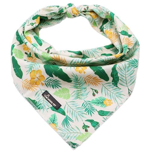 ARING PET Summer Dog Bandanas, Autumn Leaf Floral Kerchief Triangle Bibs Scarf for Puppy Small Medium Large Boy Girl Dogs Cats-L - Image 1