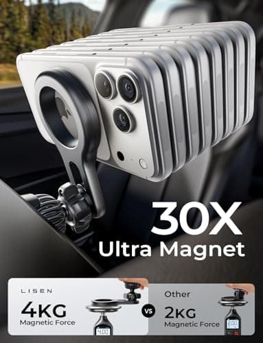LISEN for MagSafe Car Mount, 2026 Magnetic Phone Holders for Car Air Vent Phone Mount [Ultra-Magnetic] Hands Free Cell Phone Holder Car Accessories Gifts for Men Women fit iPhone 17 16 15 14 13 12 Pro - Thumbnail 2