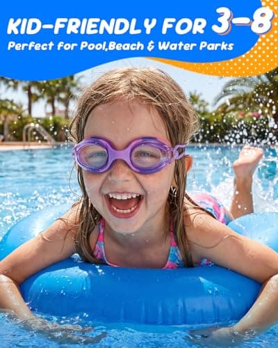 Aegend Swim Goggles for Kids Age 3-8 (Purple) - Thumbnail 5