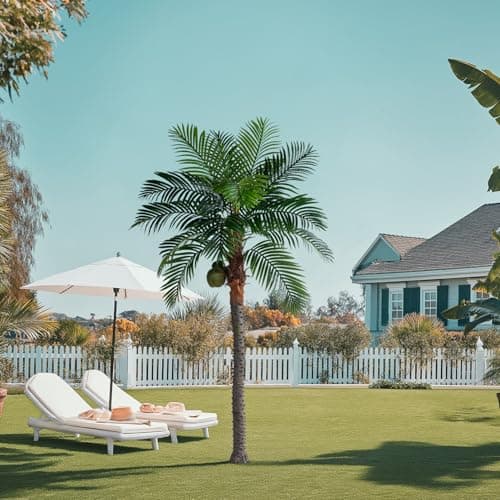 Bailikang Artificial Phoenix Palm Tree 7.2ft Tall - Fake Large Tropical Tree with Adjustable Leaves, Realistic Faux Sago Palm for Indoor Outdoor Decor, Patio, Poolside, Yard, Living Room, Office - Thumbnail 6