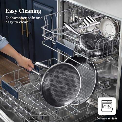 USELUCK 12 Inch Frying Pan,Non Stick Frying Pans,Stainless Steel Skillet,Non-Toxic,PFAS-Free,Suitable for All Cooktops. - Thumbnail 4