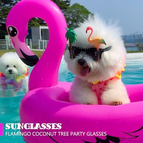 KUCDBUN Dog Pool Float, Funny 6-in-1 Inflatable Dog Floats for Pool, Pet Floatie Raft for Small Dogs, Puppy and Doggies, Pink Flamingo - Thumbnail 2