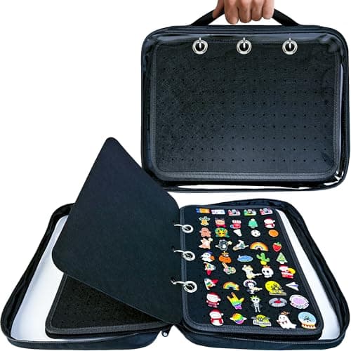 Portable Enamel Pin Trading Book & Display Bag, 6-Page Portable Display Bag for Collectors, Travel Brooch Organizer with Transparent PVC, Holds 300+ Pins.(6 Black Pages 5 SPacers,Without Accessories) - Image 1