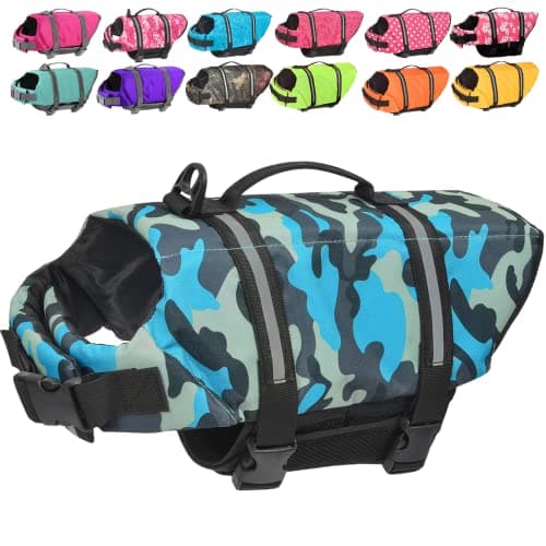 Doglay Dog Life Jacket, Dog Life Vest for Swimming Boating, Adjustable Puppy Life Jacket with Reflective Stripes, Superior Buoyancy Dog Swimming Vest for Small Medium and Large Dogs - Image 1