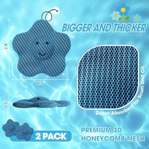 MTWEAR Hot Tub Scum Absorber, Hot Tub Accessories, Spa & Pool Scum Eliminating Balls,Hot Tub Scum Sponge for Hot Tub Oil Absorbing Sponge for Hot Tub Skimmer, Hot Tub Sponge Scum Remover (Flower) - Thumbnail 2