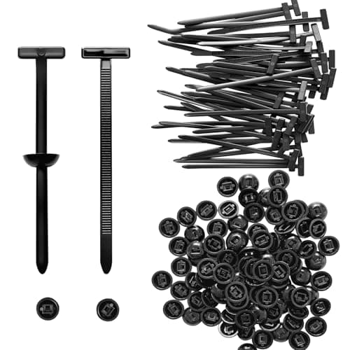 100PCS Nylon Universal Cable Tie Buckle, Heavy Duty Self-Locking Nylon Zip Ties Holder, Plastic Cable Ties Tool Fasteners UV-Resistant Zipties for Car Fender Trunk Repair, Wire Bundling, Home & Garage - Image 1