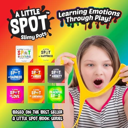 A Little Spot Slimy Pots Toy Set, 8 Different Half Dome Emotions, Small Sensory Toys for Kids, Social Emotional Learning Kids Slime Kit, Ages 3+ - Thumbnail 2