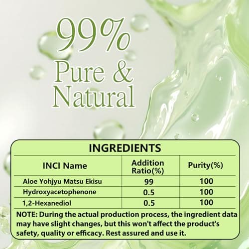 ABOTE Organic Aloe Vera Gel from 99% Pure Aloe for All - Ideal for After Suncare, Post - Shave & Itchy Skin - Works on Face, Body & Hair Care, Family Pack Size 13.53 fl oz, 400ml - Thumbnail 2