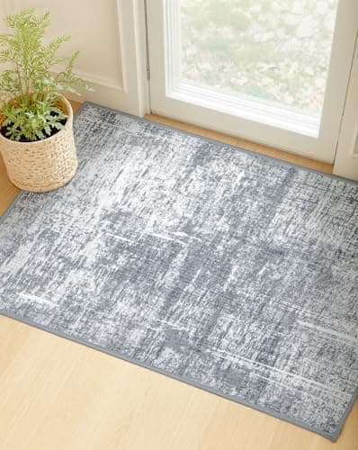 MINIDEAR 2x3 Area Rugs for Entryway, Kitchen Rug Washable Rugs Small Rugs for Bedroom Non Slip Modern Rug Carpet Mat for Home, Gray - Image 1
