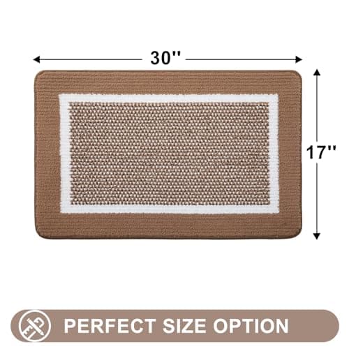 Colorxy Indoor Door Mat, Non-Slip Absorbent Resist Dirt Entrance Mat, Sturdy Low-Profile Inside Floor Mats, Washable Front Entry Doormats for Entryway, 30''x17'', Brown - Thumbnail 2