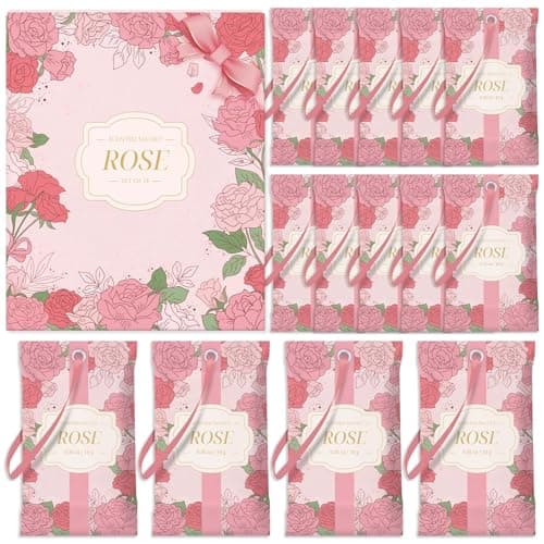 STRN Scented Sachets for Drawer and Closet, Rose Scented Long-Lasting Sachets, 14 Packs for Home Fragrance, Small Space Air Freshener for Wardrobes & Cars - Image 1