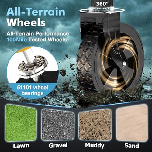 AOMIA Collapsible Foldable Wagon with Wheels Heavy Duty Folding Wagons Carts 360LBS Weight Capacity Portable All Terrain Utility Wagon Cart for Groceries Sports Garden Shopping Beach - Thumbnail 3