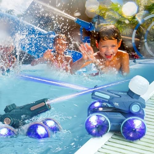 KB KAIBO 3-in-1 Remote Control Car, RC Boat & Water Gun - Amphibious RC Car for Land & Water, Adjustable Speed, Waterproof, Perfect Valentines Birhtday Gifts for Kids-Green - Thumbnail 5