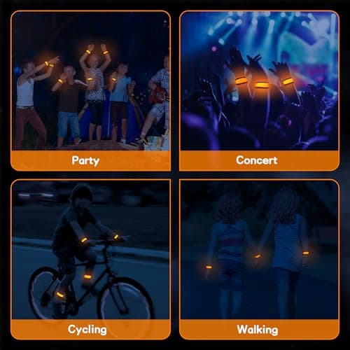 esonstyle 6 PCS LED Bracelets, LED Light Up Bracelets, Pink LED Wristbands, Led Slap Bracelets for Walking, Running, Jogging, Concerts, Sports, Camping, Sporting Events, Party, Rave Accessories - Thumbnail 2