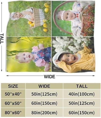 Ships Next Day . Custom Blanket with Photos Text Customized Blanket Personalized Flannel/Sherpa Throw Blankets for Adult Kid Birthday Christmas Halloween Fathers Mothers Valentines Gift - 50"x 60" - Thumbnail 3