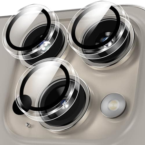 YWXTW Camera Lens Protector for iPhone 15 Pro/iPhone 15 Pro Max, [1 Step Installation Tray] HD Clear Individual Camera Cover Tempered Glass Screen Protector Accessories, Case Friendly(Clear) - Image 1