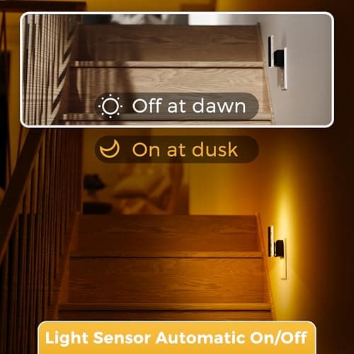 L LOHAS LED Night Lights Plug Into Wall, 2 Pack Night Light with Dusk-to-Dawn Sensor, Dimmable Decorative LED Nightlights, 0-100LM Amber Adjustable Brightness for Bathroom, Hallway, Bedroom,Stairway - Thumbnail 5