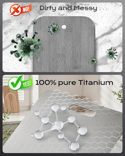 Titanium Cutting Boards for Kitchen, Set of 3 Food Grade 100% Pure Titanium Double-Sided Chopping Boards, Non-Toxic, Dishwasher Safe, Easy to Clean – 10", 12", 16" - Thumbnail 6