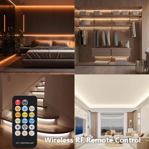 dalattin COB LED Strip Lights,16.4ft LED Lights, 608 LEDs/m High Density Flexible 24V Flexible Tape Light with Remote & Touch Control,Dimmable 2700K-6500K for Living Room, Bedroom, Kitchen Lighting - Thumbnail 6