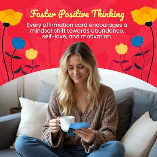 HALD Positive Affirmation Cards with Mindfulness Exercises, Inspirational Tools for Everyone, Motivational Items, Self Care Gifts for Women, Men & the Youth, 60 Transformative Affirmation Cards - Thumbnail 4
