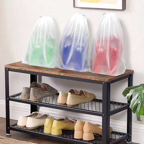 100 Pack Shoe Bags for Travel, 15.7" x 11.8" Large Clear Travel Shoe Bag Vacation Essentials Cruise Essentials Portable Drawstring Packing for Men & Women - Thumbnail 5