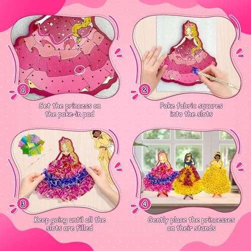 ZUNIRA Poke Art Kits Dream Princess Mess-Free DIY Crafts for Kids Ages 3+ - Thumbnail 3