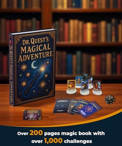 Dr. Quest's Magical Adventure–Educational Board Game for Kids Ages 6-9 – Spelling & Grammar Learning Game for Early Elementary | 180 Questions | Screen-Free Homeschool & Family Game | 2-6 Players - Thumbnail 4