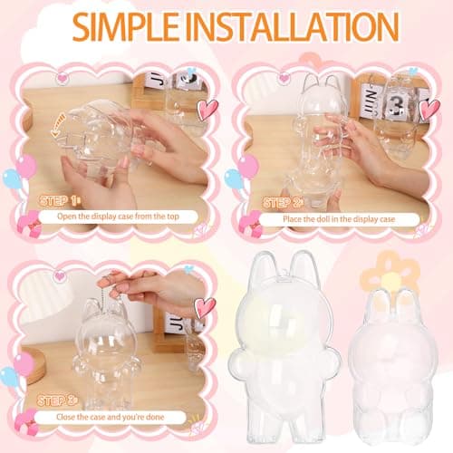 2PCs Waterproof and Dustproof Display Protective Case for 15cm Doll, Clear Protective Case Compatible for 15/17cm Sitting and Standing Doll Premium Display Case (Doll not Included) - Thumbnail 6