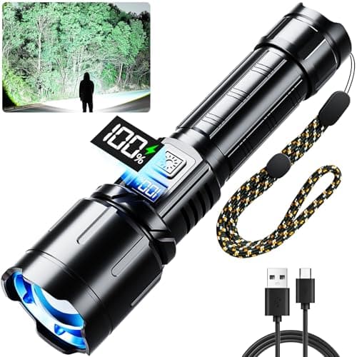 KNIBO Rechargeable Flashlight 99000 High Lumens, LED Super Bright Flash Light, Tactical Flashlights with LCD Power Display, 6 Modes, Waterproof, Brightest Flashlight for Emergencies Camping - Image 1
