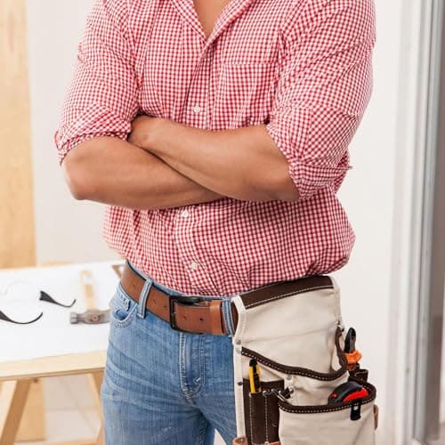 OZNDAS Men's Leather Belt Full Grain Leather Belts for Men Handmade Real Solid Top-Grain Leather Heavy-Duty Work Belt Gifts Brown Leather Belt for Wasit 40"-43" - Thumbnail 3