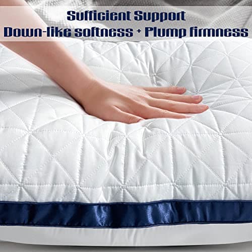 Slybear Pillows Standard Size Set of 2 Cooling Hotel Luxury Bed Pillows for Sleeping 2 Pack, Supportive Breathable Down Alternative Gusset Standard Pillow for Back Stomach or Side Sleepers - Thumbnail 3