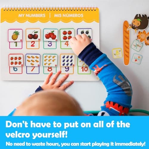 Spanish & English Bilingual Montessori Books for Toddlers 3-4-5, Pre-Assembled Reusable Sticker Activities Toy for Kids to Learn Spanish - Speech Therapy Easter Gifts for Kid - Juguetes Para Niñas - Thumbnail 4