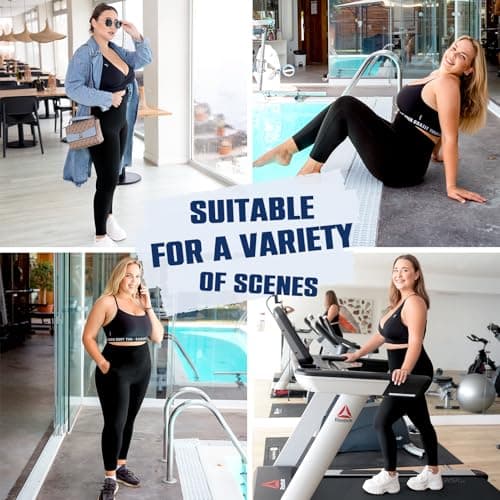 Leafigure Plus Size Leggings with Pockets for Women - High Waisted Buttery Soft Yoga Leggings for Workout Navy 3XL - Thumbnail 6