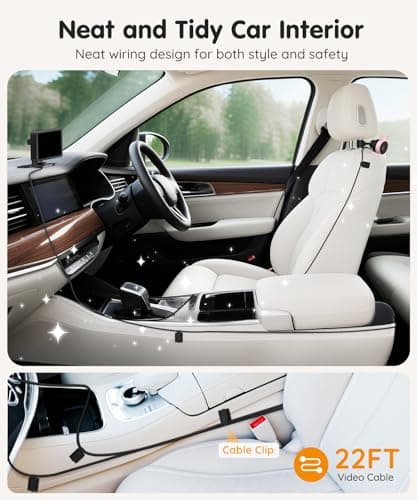 Babyvue BV3PRO 7.2" 1080P HD Dual Camera Car Baby Monitor for 2 Kids, IR Night Vision, Easy Installation, Brightness Adjustment, Car Seat Camera, Ideal Gift for Girls and Pets Monitoring - Thumbnail 5