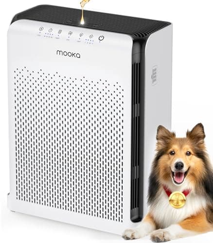 MOOKA Air Purifiers for Home Large Room Up to 2200ft² with ECO Mode, 20dB Ultra-Quiet HEPA Air Filter for Bedroom with Aromatherapy Nightlight, Air Cleaner for Pets Hair Dander Odor Dust Smoke, M200L - Image 1